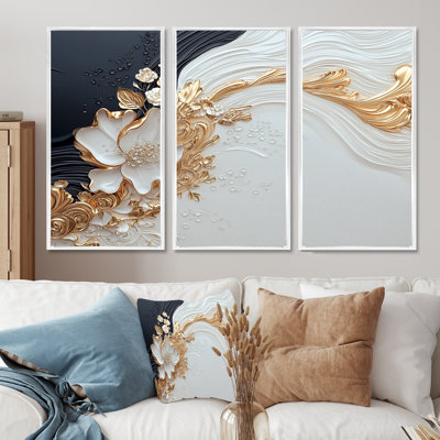 «Abstract Flower Whispering Winds II», ensemble d'art mural floral abstrait
