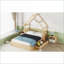 Grand lit plateforme en bois de pin avec 2 tiroirs Garde-corps, aucun sommier nécessaire, finition naturelle pour la chambre à coucher-1595505646
