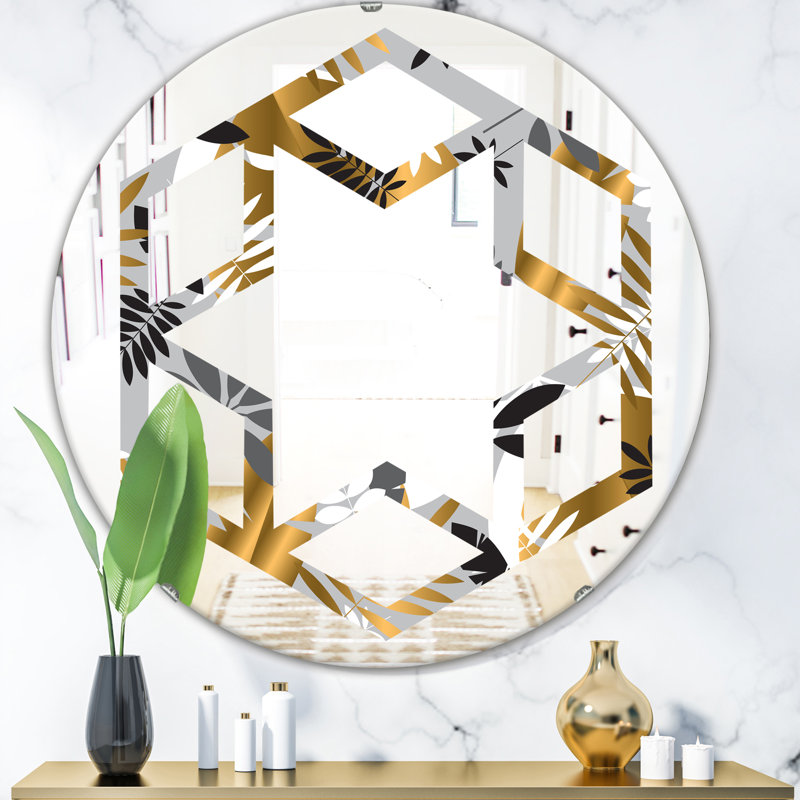 Miroir mural Coastal, H 31,5 po x l 31,5 po, Conception géométrique II