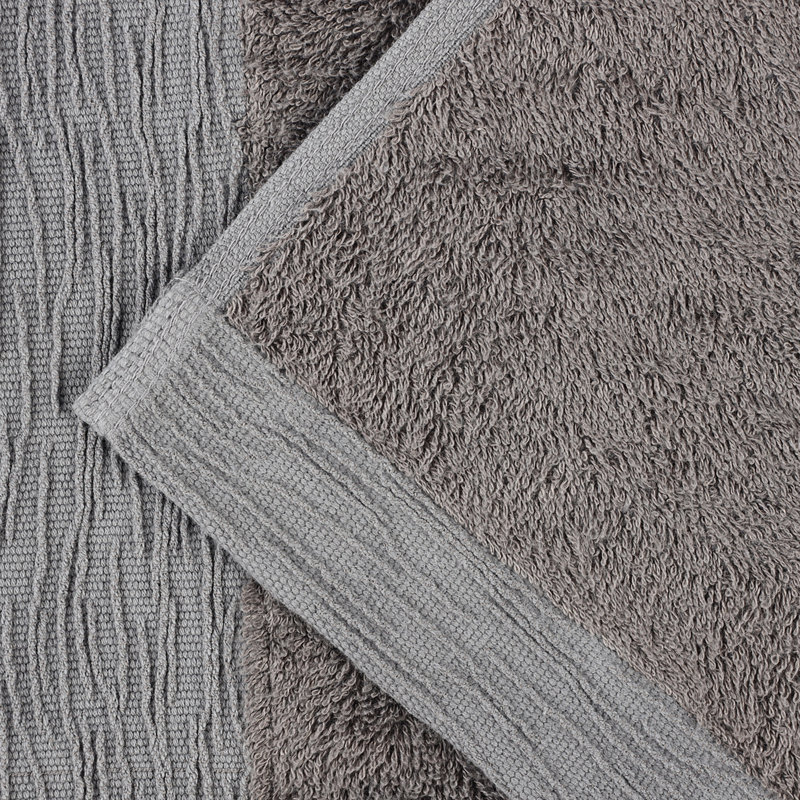 Ensemble de serviettes en rayonne de bambou et en coton mélangé hypoallergénique, Gris anthracite