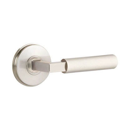 Mortaise intérieure Emtek Select Passage avec rosette Watford et tige carrée en L, levier lisse
