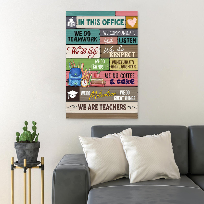 Office Office - In This Office We Do Teamwork We Hear We Do Respect - 1 pièce, reproduction d'art graphique sur toile tendue