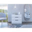 Commode rectangulaire blanche à 3 tiroirs