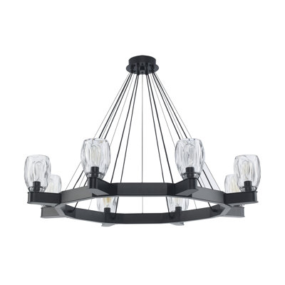 Lustre de salle à manger à roue variable à 8 lumières Jamael