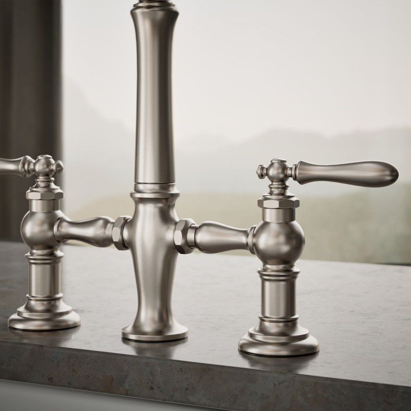 Artifacts® Bridge Faucet, Vibrant Stainless, Lever Handle