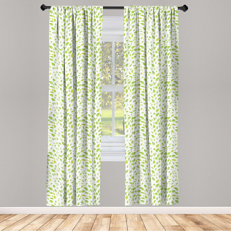 Leaf Semi-Sheer Rod Pocket Curtain Panels, 28" x 84"