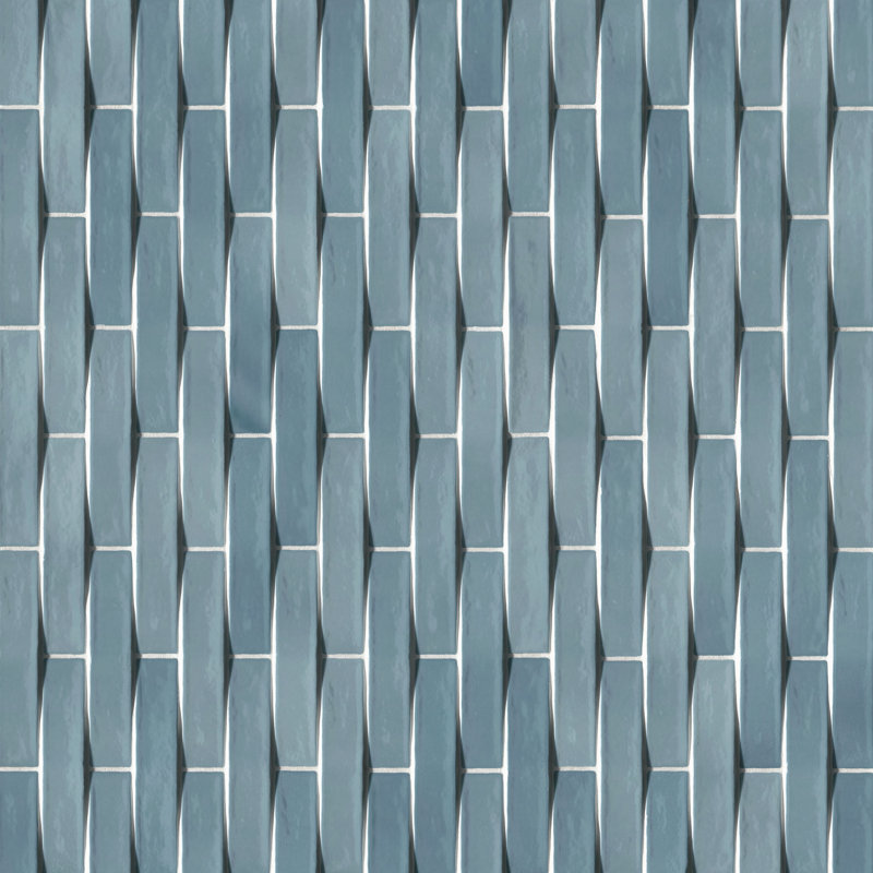 Crescentia 2 in. x 10 in. Glossy Ceramic 3D Wall Tile, Coastal Wave