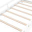 Lit plateforme simple en bois avec tête de lit avec rangement, DEL et garde-corps, blanc - DEL pratique confortable, tête de lit et garde-corps de couleur-477488985-477488987