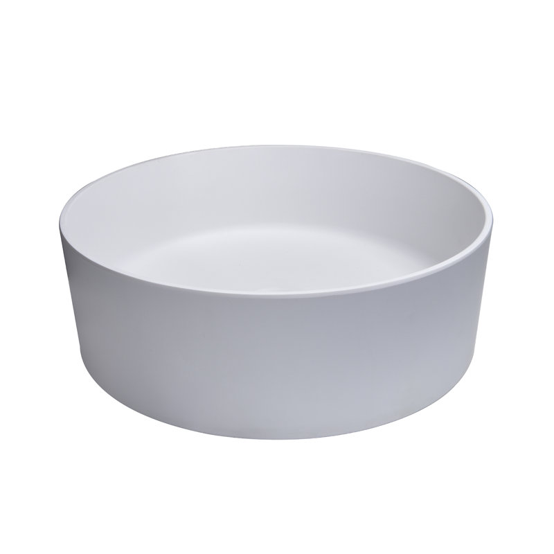 RBROHANT 15.75'' Acrylic Circular Bathroom Sink, White