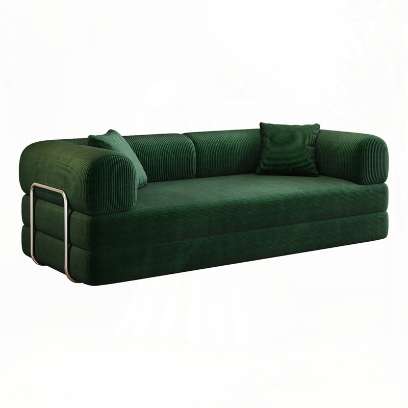 Boneless Convertible Sleeper Sofa, Foldable Floor Couch No Assembly, Green