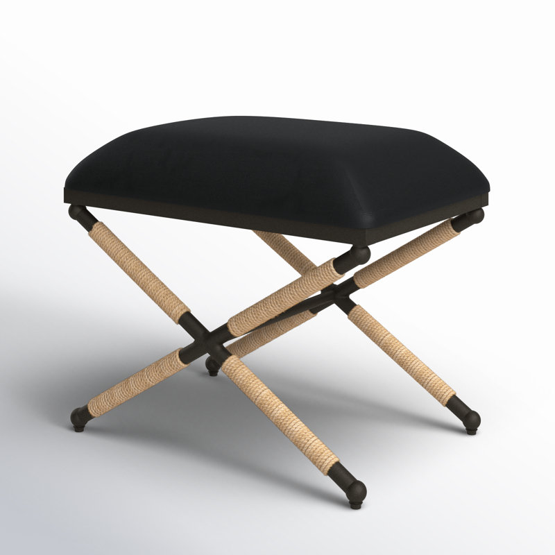 Nyxton Upholstered Ottoman, Black
