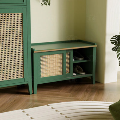 Rattan Shoeshine Stool