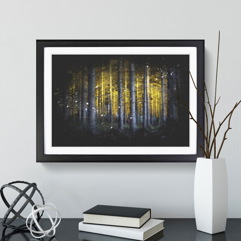 Sunlight Forest Vol.4 Paint Splash - Picture Frame Graphic Art, 36cm H x 48cm W x 2cm D, Black