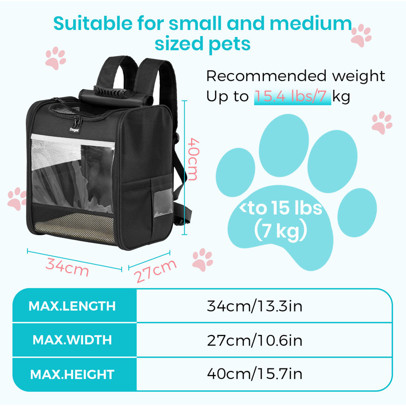 Pet Carrier with 1 Door, Black