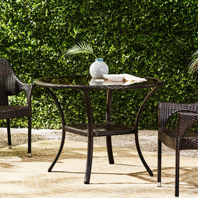 Libny Round Glass Outdoor Dining Table