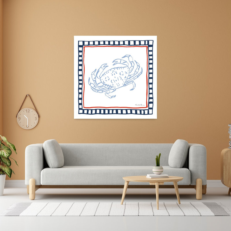 Contemporary Art Crab Coastal Art by Farida Zaman - Wrapped Canvas Print, 121.92 cm H x 121.92 cm W