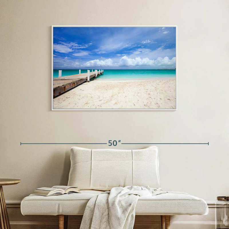 Île Providenciales Macfarlane, Cadre flottant blanc, 40 po x 27 po