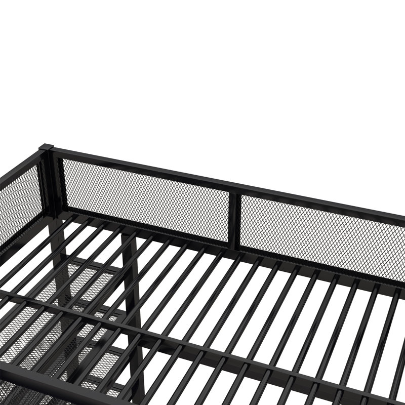 Lit mezzanine double noir avec rangement à 4 niveaux