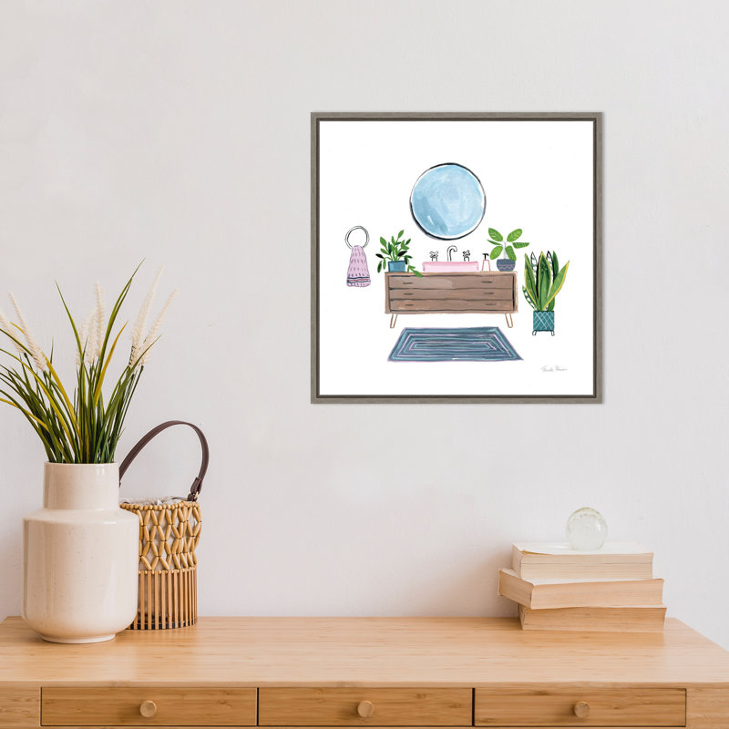 "Green bathroom I" par Farida Zaman, reproduction d’art sur toile encadrée