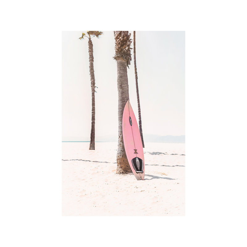 Pink Surf Board - Wrapped Canvas Print, 101.6 cm H x 66.04 cm W x 3.175 cm D