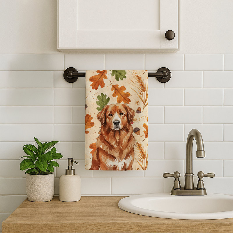 Serviette de cuisine tricolore Sheltie, Grandes montagnes brun rougeâtre