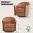 28"W Modern Vegan Leather Swivel Barrel Chair with Solid Wood Base-924994669