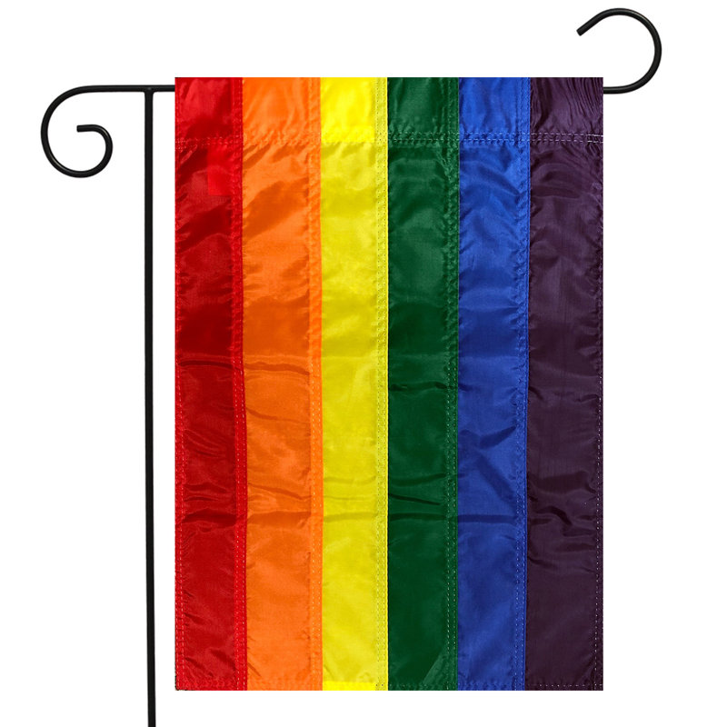 Drapeau de jardin arc-en-ciel brodé
