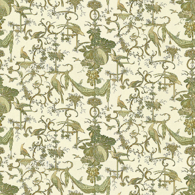 Kininvie 100% Cotton Performance Fabric, Leaf White