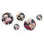 Serene Floral Motif - ensemble d'art mural floral rond de 5