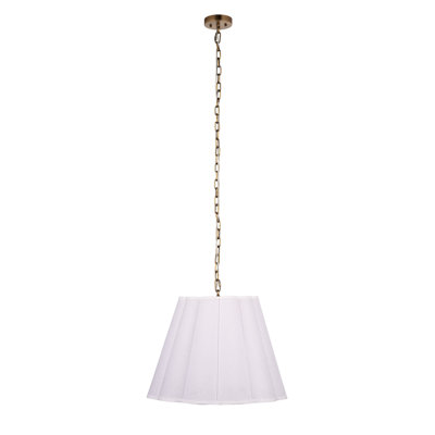 Scalloped 1-Light Pendant, Boucle Linen