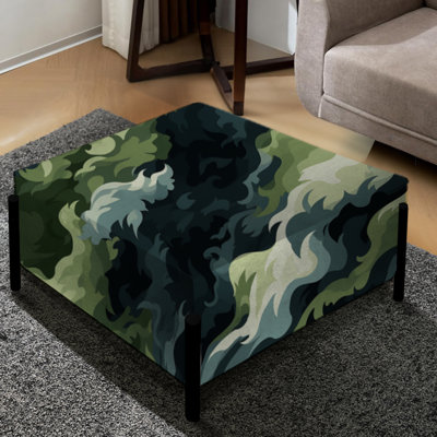 Urban Green Camouflage Wilderness - Camouflage Large Square Ottoman