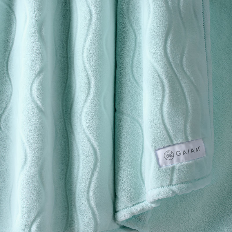 Jeté 100% polyester GAIAM Velvetloft, Turquoise pâle, Jeté