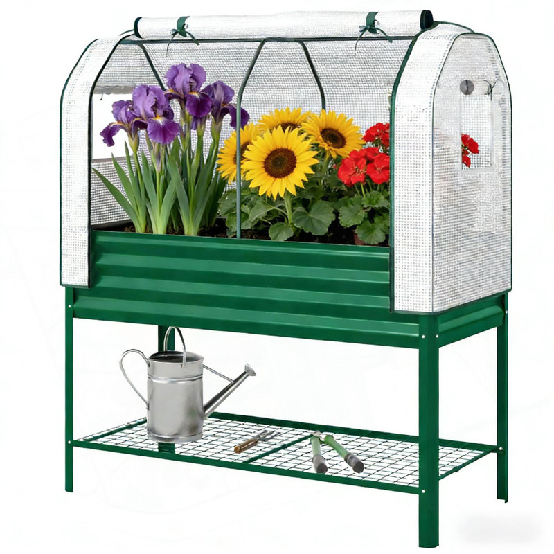 Spacious Raised Garden Bed,Flower Boxs,Outdoor Plant Boxs, Green