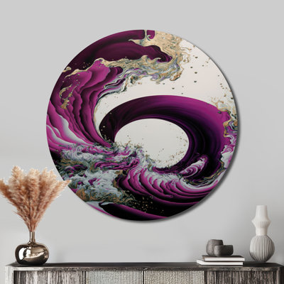 «Abstract Waves Iv», art mural rond en spirale abstraite sur métal