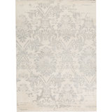 Nomad Wool Floral Area Rug in Ivory/Gray