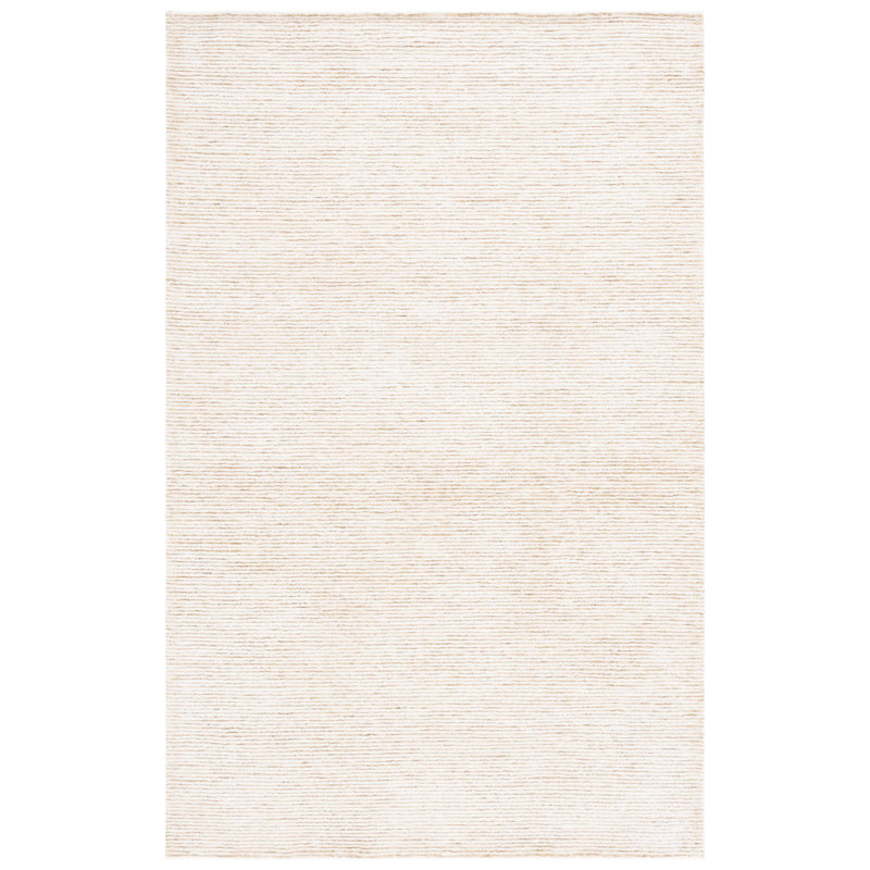 Diether Hand Tufted Wool/Viscose/Cotton Solid Color Rug in Ivory/Gold, Rectangle 4' x 6'