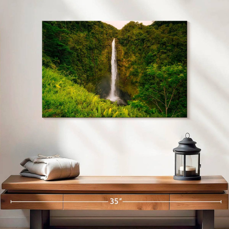 Paysage d'une cascade d'Alvord Akaka, H 16 po x l 24 po