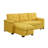 Linen Reversible Sleeper Sectional Sofa-730783632-730783629