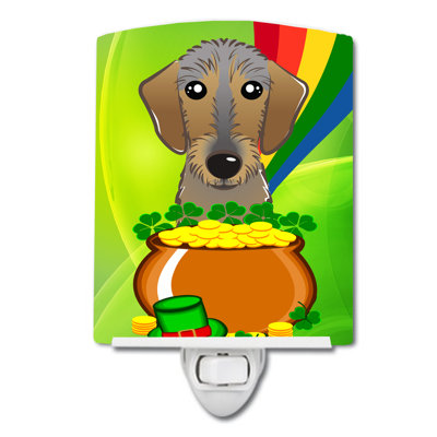 Luminaire de nuit en céramique jack terrier St. Patrick's Day