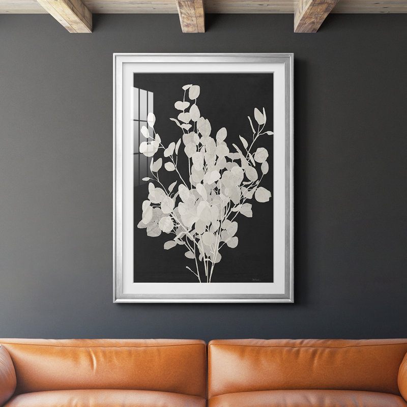 «Misty Branches II», reproduction encadrée de qualité supérieure - prête à être accrochée, Argent