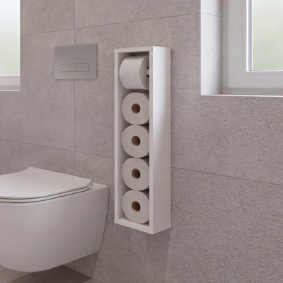 Bali 28-Inch Toilet Paper Holder Shelf Organizer with Multiple Roll Compartments