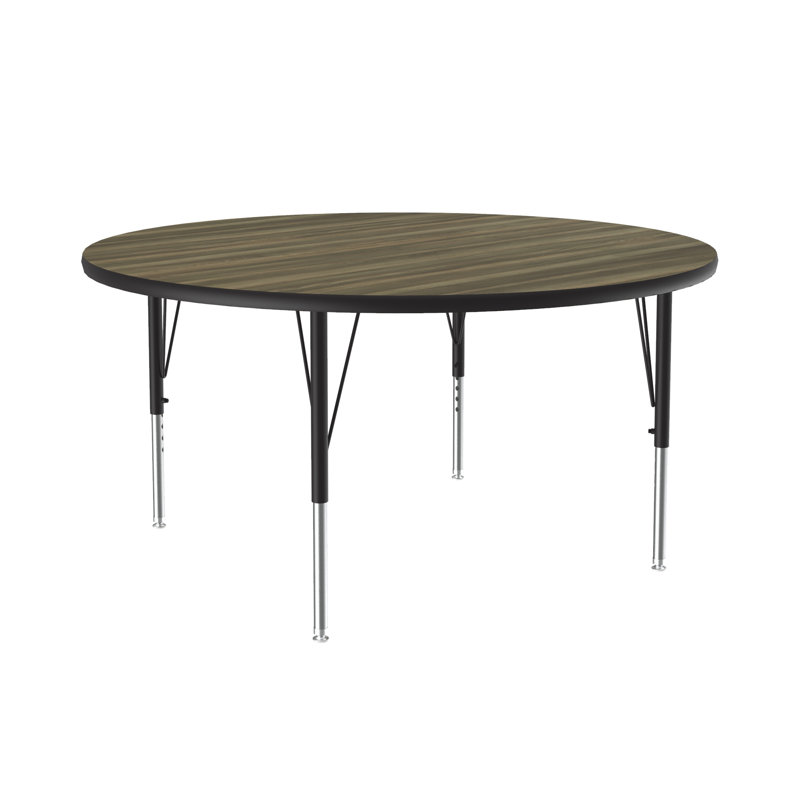 Table d'activité circulaire à hauteur ajustable, H 29 po x L 48 po x L 48 po, Noyer blanc colonial