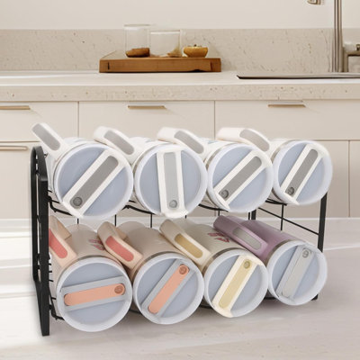 Metal Water Bottle Organizer For Stanley 30&40 Oz Tumbler With Lid Hook Pantry Kitchen Organizers And Storage For Stanley Cup Accessories Stackable Wa