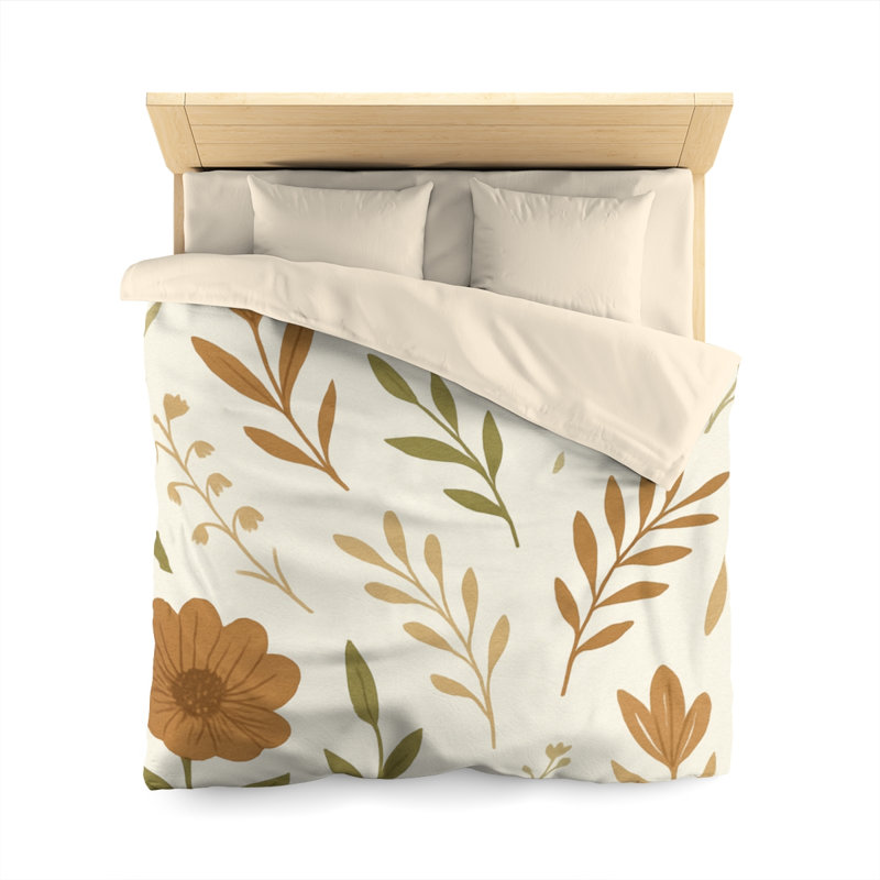 Microfiber Duvet Cover Boho Style, Design 55, Cream, Queen Duvet Cover