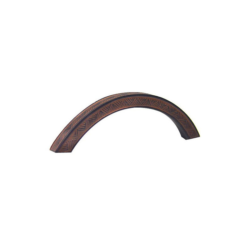 Jakarta 3" Center to Center Arch Pull, Black/Terra Cotta Wash