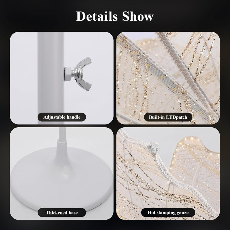 Wedding Butterfly LED Floor Lamp: Hanging Butterfly White Color Ceiling Light - Romantic Wedding Decoration Lights Fixture - Adjustable Height Creative Butterfly Props (1, 80 CM/31.4 IN (Warm Light))