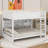 Queen Over Queen Bunk Bed With Built-In Storage Cabinets,Charging Station,Ladder And Safety Guardrails-1378776265
