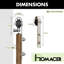 Porte en bois de pin massif X Design non assemblé avec quincaillerie d'installation en nickel brossé-72603595-72603603