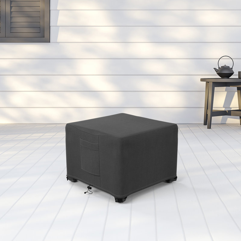 Housse pour table basse et table d'appoint de qualité supérieure - Housse résistante et respirante avec doublure en PVC résistant à l'eau, ourlet élastique réglable, sangles à fermeture par clic et bouches d'aération - Collection Goodman