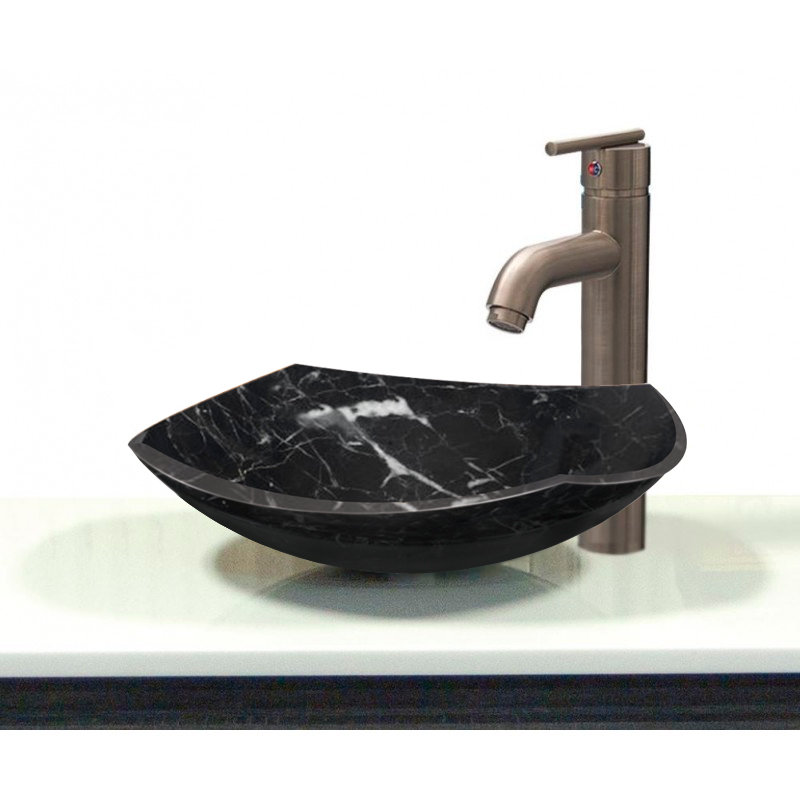 Transolid 15.75'' Black Stone Specialty Bathroom Sink